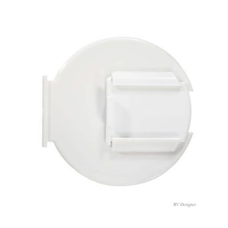 Rv Designer LOW PROFILE CABLE HATCH, ROUND, COL WHITE - 4.6IN X 2.6IN (REPLACEABLE LID) B132
