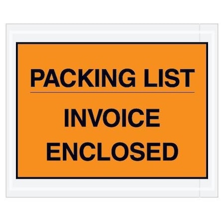 Bubblefast 4 1/2 x 5 1/2'' Orange ''Packing List/Invoice Enclosed'' Envelopes, 1000PK BFPL417