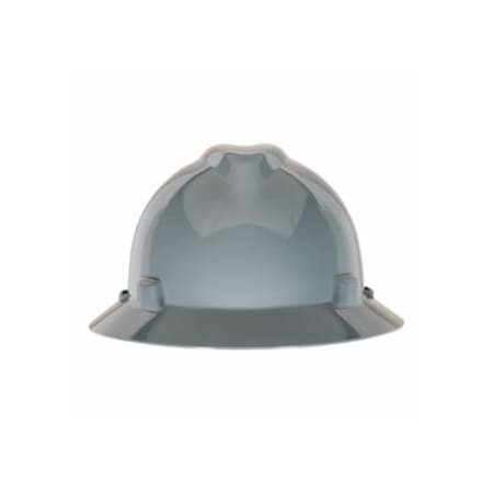 Msa Safety V-Gard Slotted Hard Hat Cap, Staz-On Suspension, Gray 454-463948