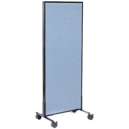 Global Industrial Interion Mobile Office Partition Panel, 24-1/4"W x 63"H, Blue 694953MBL
