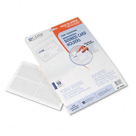C-Line Products C-Line  Self-Adhesive Top-Load Business Card Holders  3 1/2 x 2  Clear  10 Pack C-32150