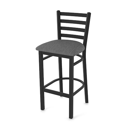 Holland Bar Stool Co 25" Stationary Counter Stool, Black Wrinkle, Graph Coal Seat 40025BW018