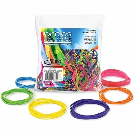 Alliance Rubber Alliance Brites Pic Pac Rubber Bands, Assorted Sizes/Brite Colors, 1.5 oz. Box 07706****