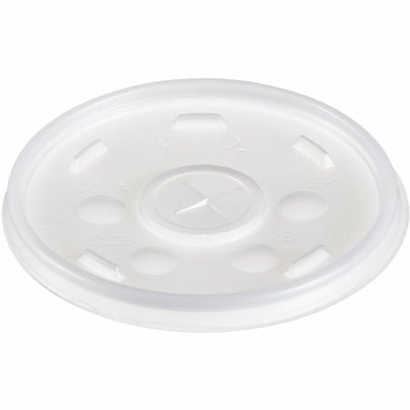 Dart Lid for 6 to 14 oz. Hot/Cold Cup, Flat, Identification Buttons, Straw Slot, Clear, Pk1000 12SL