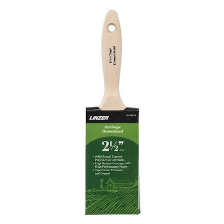 Linzer HH1760-0250 Paint Brush, 2-1/2 in W, Flat Sash Brush, 3 in L Bristle, Polyester Bristle HH 1760 0250