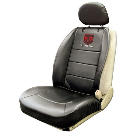 Plasticolor Low Back Sideless Dodge Logo Fabric Black Blue White Red Single With Headrest Cover 008585R01