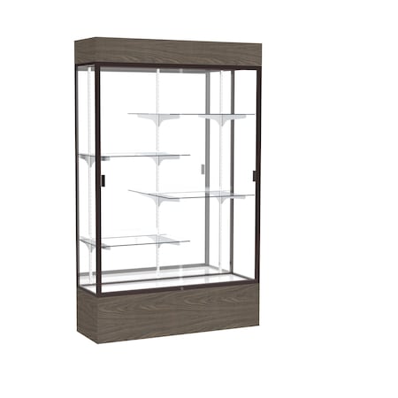 Ghent Lighted Floor Display Case 48x80x16, Mirror 2174MB-BZ-WV