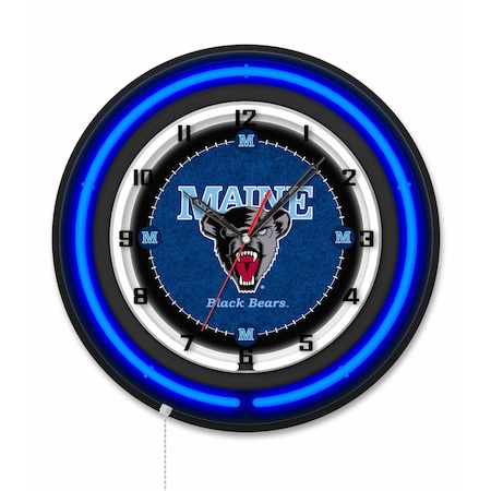 Holland Bar Stool University of Maine 19 Double Neon Wall Clock Clk19BK