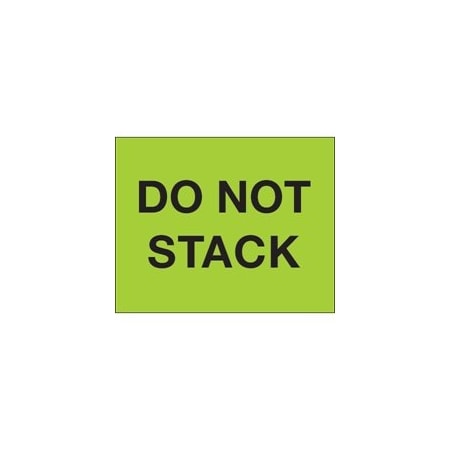 Bubblefast 8 x 10'' - ''Do Not Stack'' Fluorescent Green Labels BFDL1228
