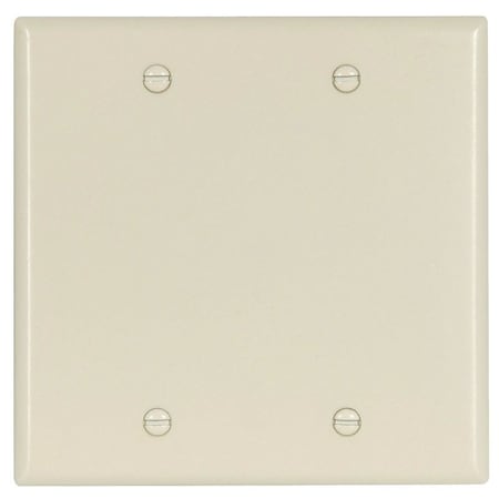 Eaton Wiring Devices Wallplate, 4-1/2 in L, 4.56 in W, 0.08 in Thick, 2 -Gang, Thermoset, Light Almond 2137LA-BOX