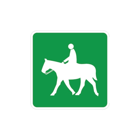 Sign Solutions Usa Equestrians Symbol Permitted, 18 in W x Square, Aluminum Sign DUS06DWT1818D11-4