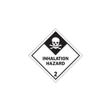 Bubblefast 4 x 4'' - ''Inhalation Hazard - 2'' Labels BFDL5112