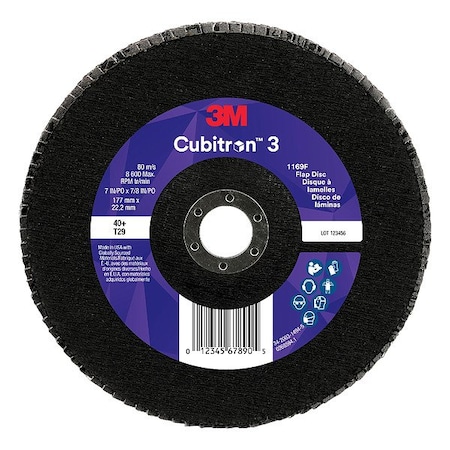 3M Cubitron Abrasive Flap Disc, Coated, Polyester, PK5 7100380208
