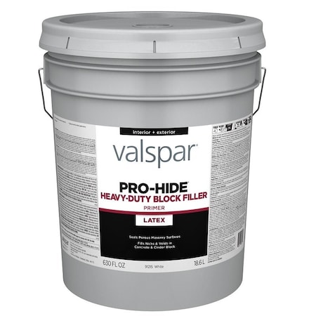 Valspar Pro-Hide 91229 Series Blockfiller Primer, White, 5 gal, Pail 028.0091215.008