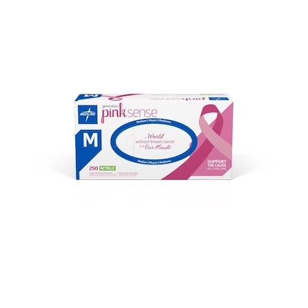 Medline Generation Pink Sense Powder-Free Nitrile Exam Gloves, Size M, 2500PK PINK2585