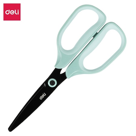 Deli Scissors, Soft-Touch Handles, Round Tip, Green, 1/Blister, 12PK EZ507