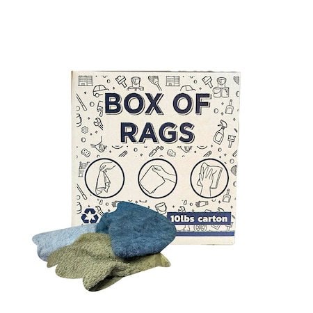 Supremeplus Recycled Color Terry Towel Cleaning Rags, 10 lbs. Box SP-7468