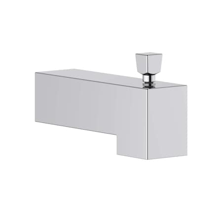 Kibi Cube Wall Mounted 1/2 in Slip-On Tub Spout with Diverter, Chrome TS103CH