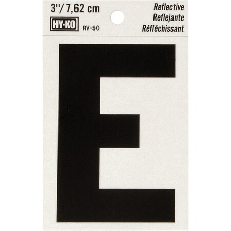 Hy-Ko Vinyl 3'' Reflective Adhesive Letter E RV-50E