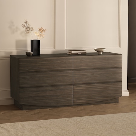 Manhattan Comfort Ardea 72in Dresser in Walnut (6-Drawer) DR1674-3