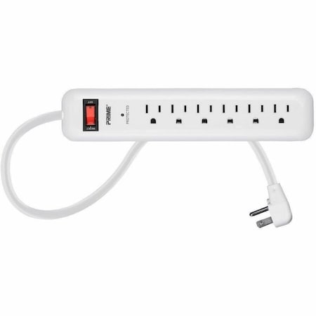 Monoprice 6 OUTLET SURGE PROTECTOR POWER STRIP WITH LOW-PROFILE PLUG WITH 8FT CORD_ 1000 J 27854