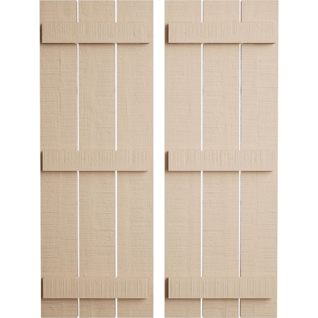 Ekena Millwork Rustic Three Board Spaced Board-n-Batten Rough Cedar Faux Wood Shutters, 17 1/2W x 76H, PR SHUBSS17X76RCPR