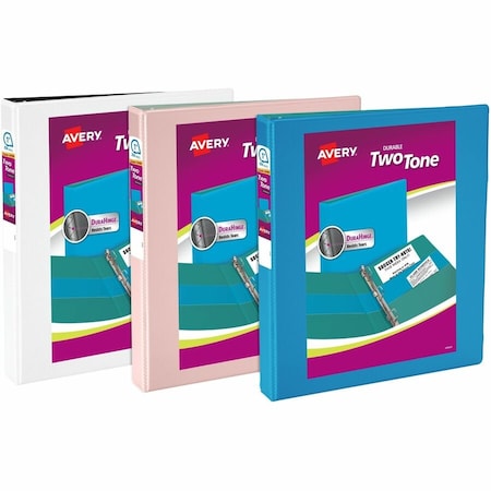 Avery Two-Tone View 1" 3-Ring Binders w/Poc 17191