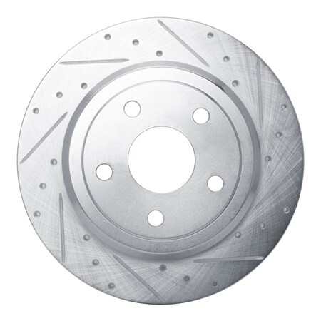 Dynamic Friction Co DFC Brake Rotor - Drilled and Slotted - Silver 631-42004R