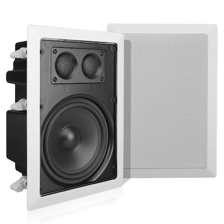 Pyle Pyle Ceiling Wall Mount Enclosed Speaker, 400W Stereo, 6.5" Full Range, Deep Bass, Flush Mount, White PDIW67