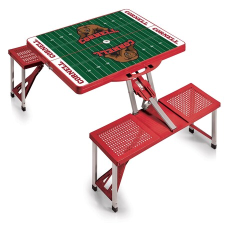 Picnic Time Family Of Brands Cornell Big Red - Football Field - Picnic Table Portable Folding Table, Red 811-00-100-685-0
