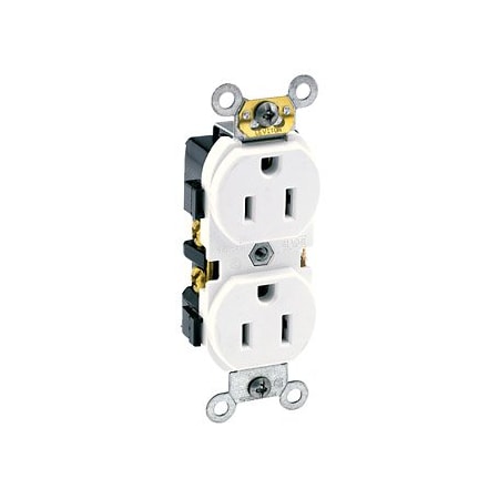 Leviton Industrial Series Heavy Duty Grade Duplex Receptacle, 15 Amp, 125 Volt 5242-W