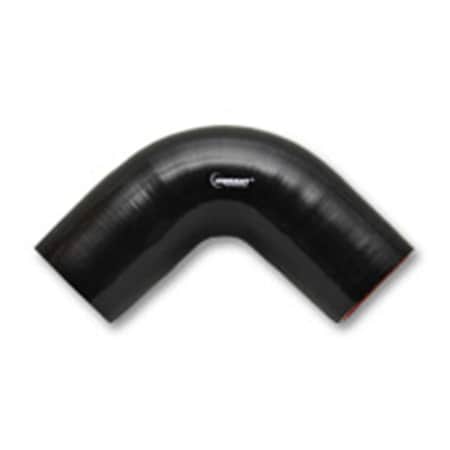 Superjock 1.75 in. Inlet 90 deg 4 Ply Reinforced Silicone Elbow Connector - Black SU3864656