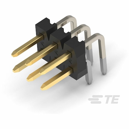 Te Connectivity Board Connector, 8 Contact(S), 2 Row(S), Male, Right Angle, Solder Terminal, Black Insulator 2842164-4