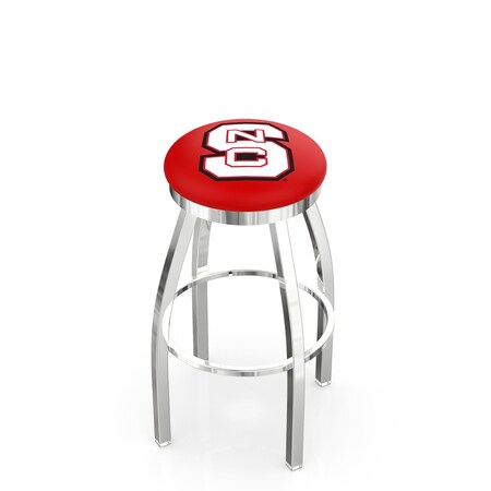Holland Bar Stool Co 30" Chrome North Carolina State Swivel Bar Stool, Accent Ring L8C2C30NCarSt