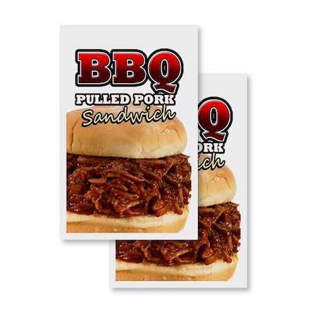 Signmission Bbq Pulled Pork, Vinyl Decals Only 24 Inch x 36 Inch, Vinyl Decal, 2PK DSB-2436-2PACK-Bbq Pulled Pork