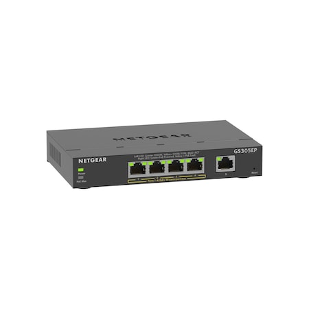 Bzbgear Netgear 5-Port Gigabit Ethernet POE+ Smart Plus Managed Switch 63 W PoE Budget (GS305EP-100NAS) NET-8LU027
