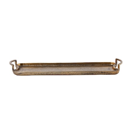 Homeroots 21in Antiqued Gold Cast Iron Vanity Tray 574117