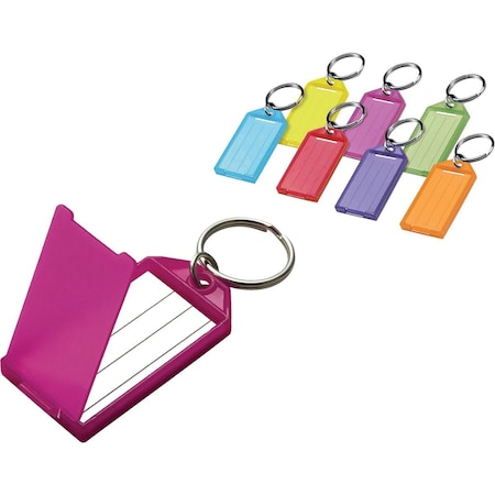 Lucky Line Assorted Transparent Colors 2-1/4'' I.D. Key Tag with Ring, 2PK 60502