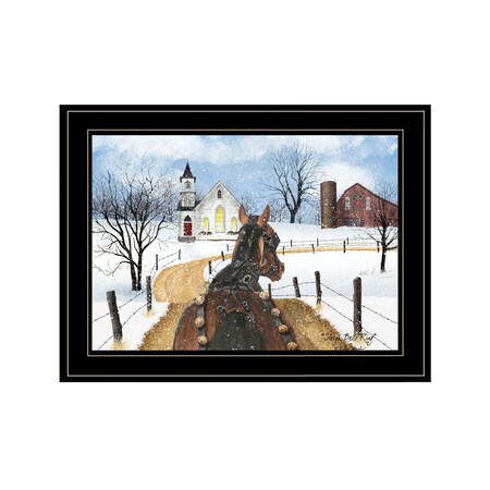 Homeroots Sleigh Bells Ring 3 Black Framed Print Wall Art 407542