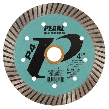 Pearl P4 EC Series General Purpose Turbo Blade 4 1/2in 5/8in-7/8in 12mm DIA045EC