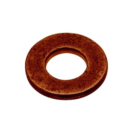 Zoro Select Flat Washer, For Screw Size #2 , Copper Plain Finish, 5 PK WASB#2NCU