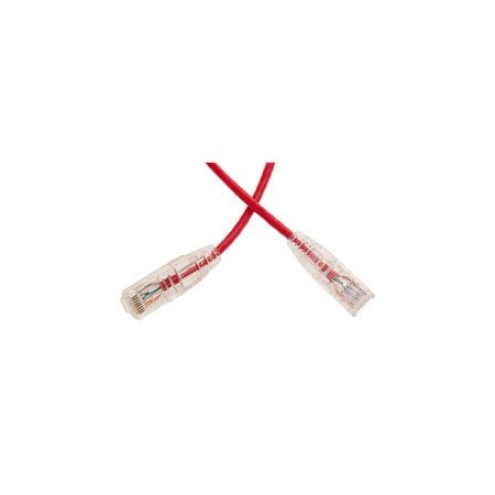 Cable Wholesale Slim Cat6a Red Copper Ethernet Cable, 10 Gigabit, 500 MHz, Snagless/Molded Boot, POE 13X6-67103