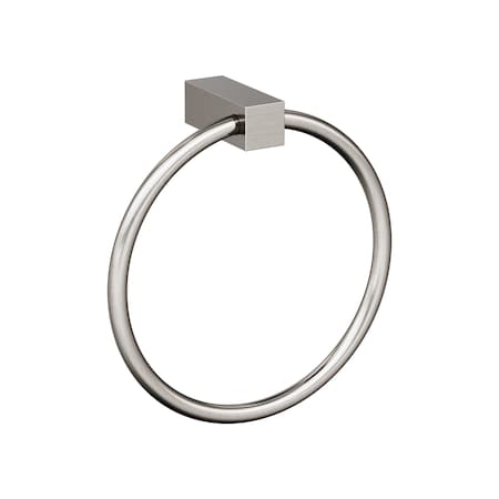 Amerock Monument Brushed Nickel Contemporary 6-1/2 in 165 mm Length Towel Ring BH36082G10