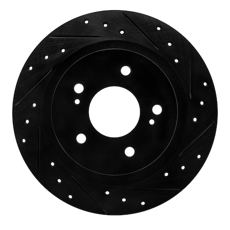Dynamic Friction Co DFC Brake Rotor - Drilled and Slotted - Black 633-67018R