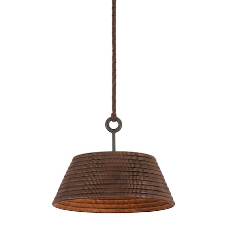 Troy Lighting Sequoia 1 Light Pendant, Textured Bronze, 23.75 In x 18.25 In F2824-TBZH