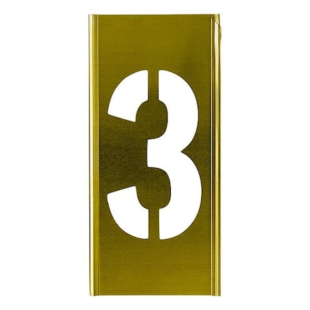 C.H. Hanson Stencil Sort-6" Brass Gothic 3, Number, Gothic Font, Brass, 1 Pieces 100163