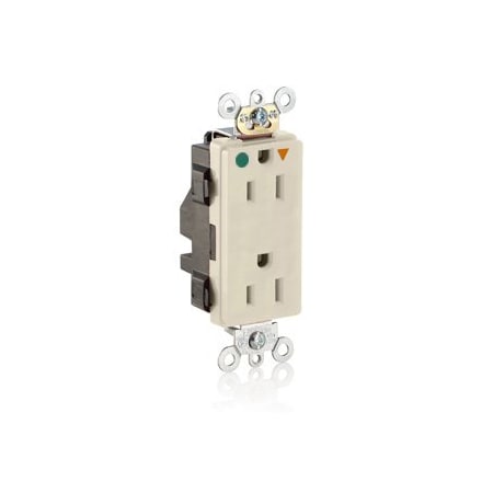 Leviton Hospital Grade Decora Receptacle, 15 Amp, 125 Volt MD820-IGT