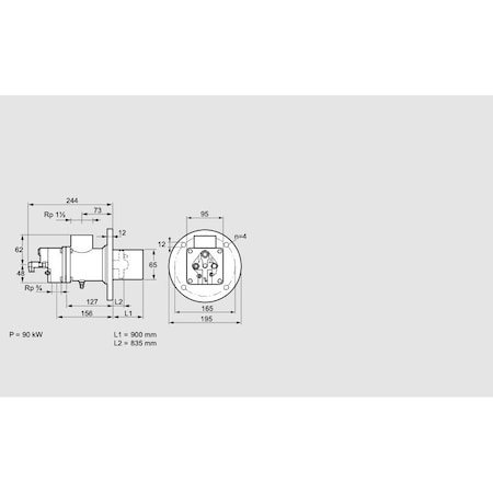 Honeywell Kromschroder BRNR, GAS, BIO 65HB 900/835 34 E, INSTALL KS84014094