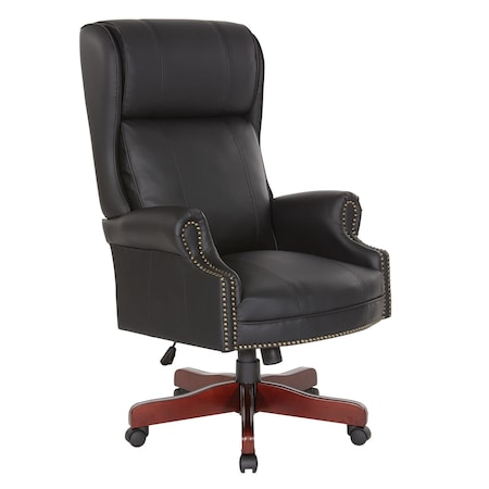 Office Star Products TEX Collection Executive High Back Chair, Black / Royal Cherry TEX280-3