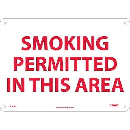Nmc Smoking Permitted In This Area Sign, M243RB M243RB